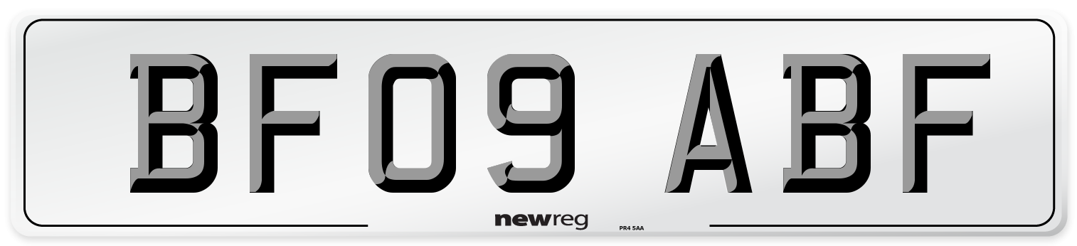 BF09 ABF Number Plate from New Reg